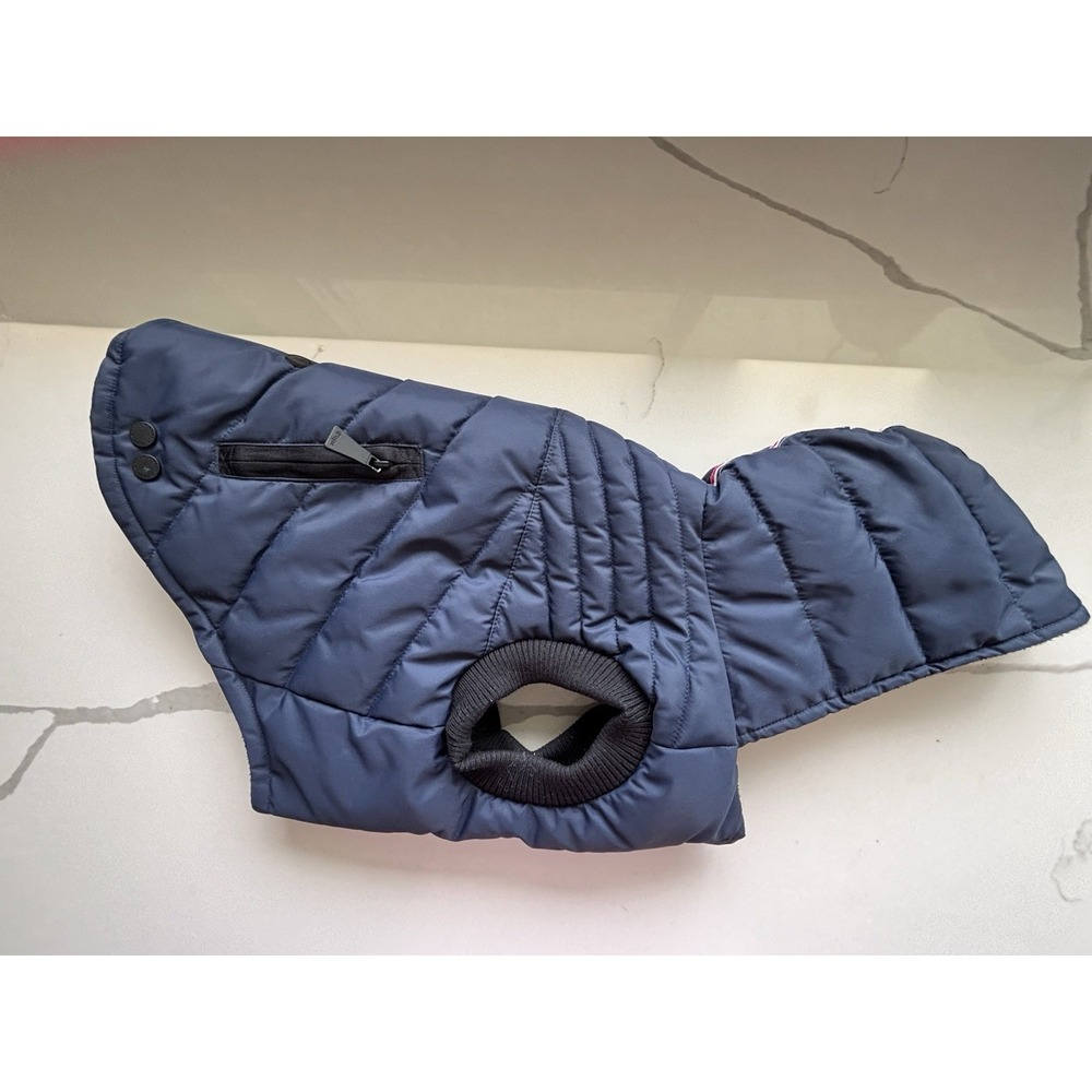 PAJAR PUP Birch Insulated Hooded Dog Puffer Navy Quilted Coat Jacket Nylon MED